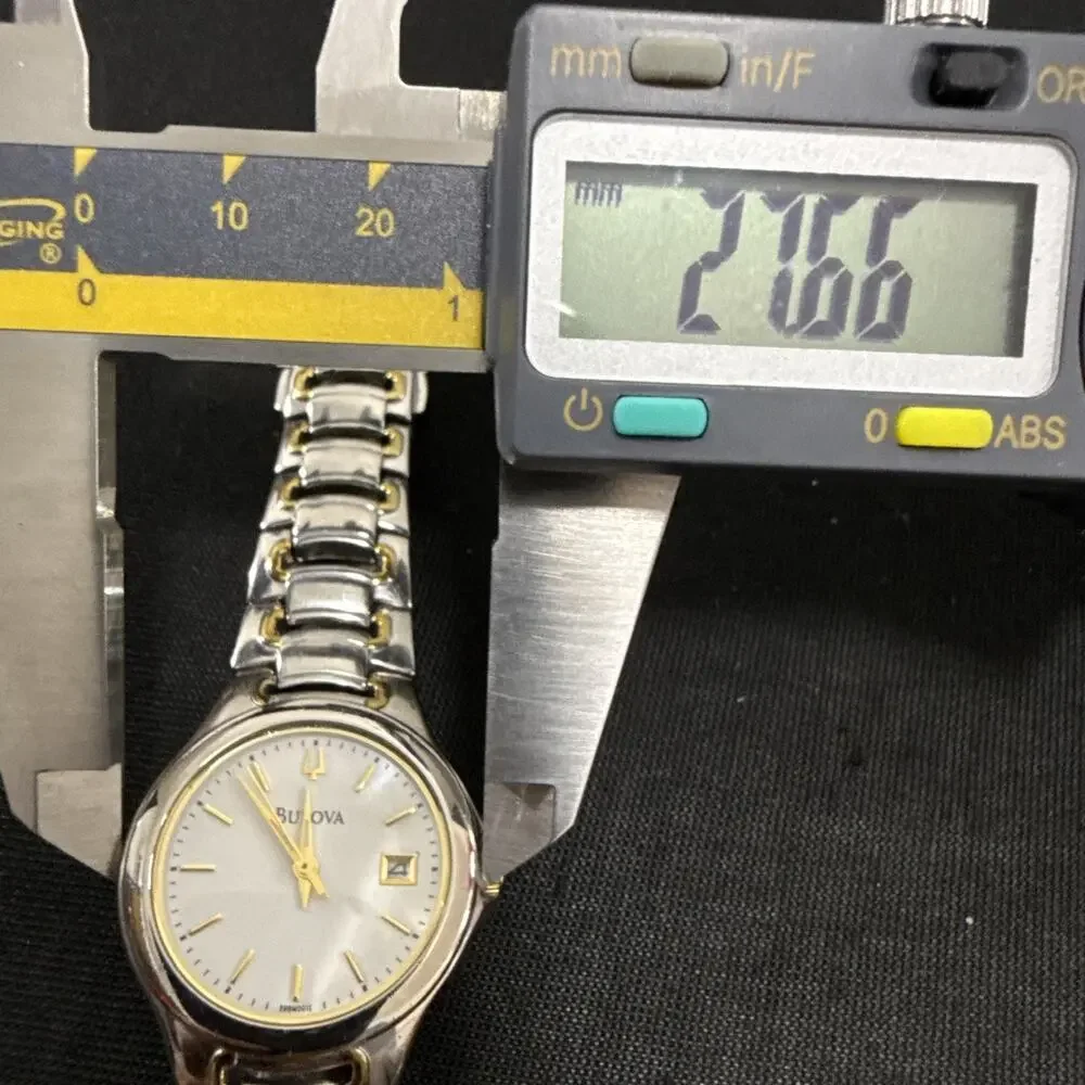 Women's Bulova 98M001 Watch New Battery 29mm Case Mother Of Pearl 5.75 Band (Z5)